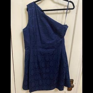 Navy Blue Asymmetrical formal dress